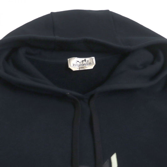 HERMES sweat Main: 100% cotton, Part: Sheepskin, Part: 90% cotton, Part: 10% polyurethane, Part: 100% cotton Dark navy mens XXL Used