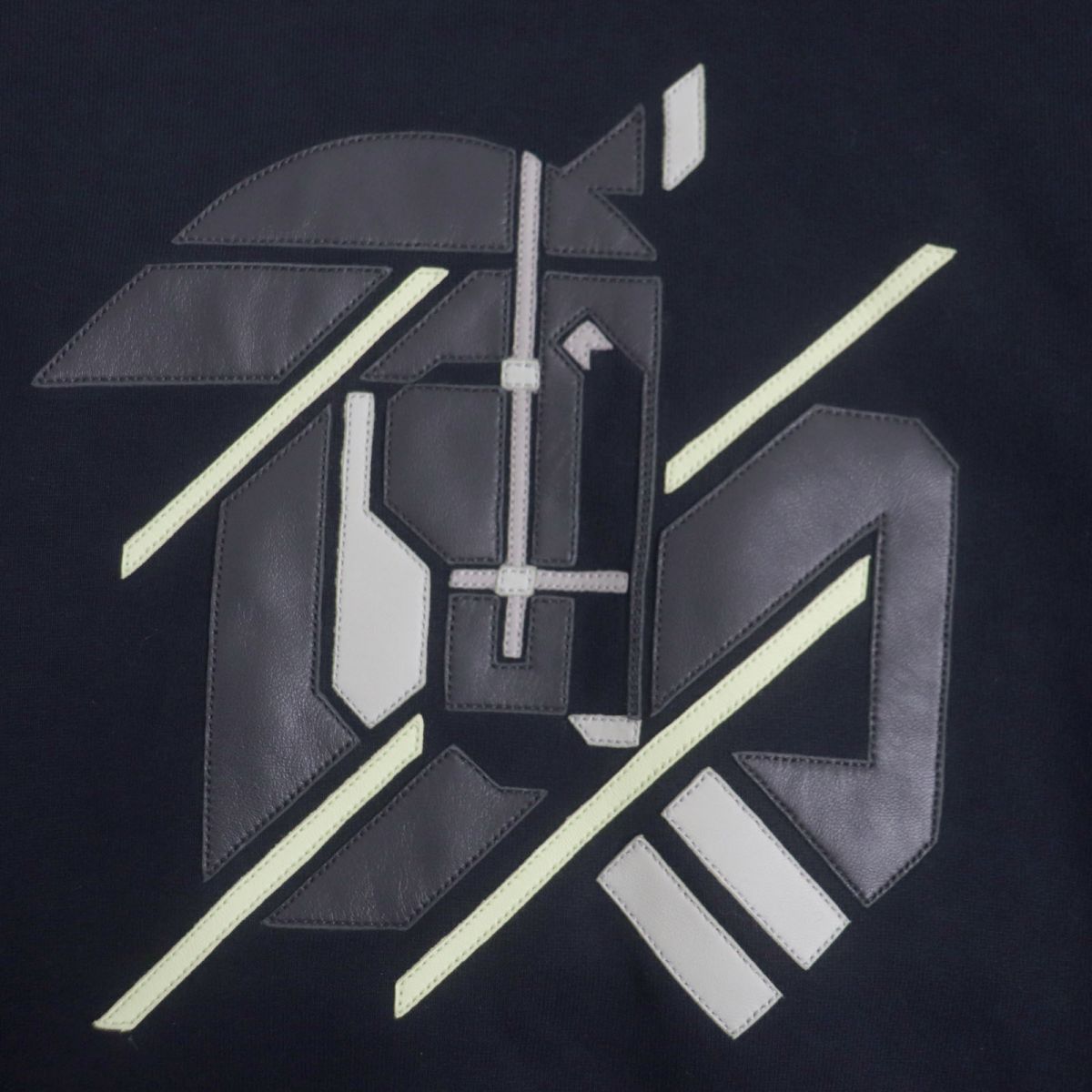 HERMES sweat Main: 100% cotton, Part: Sheepskin, Part: 90% cotton, Part: 10% polyurethane, Part: 100% cotton Dark navy mens XXL Used