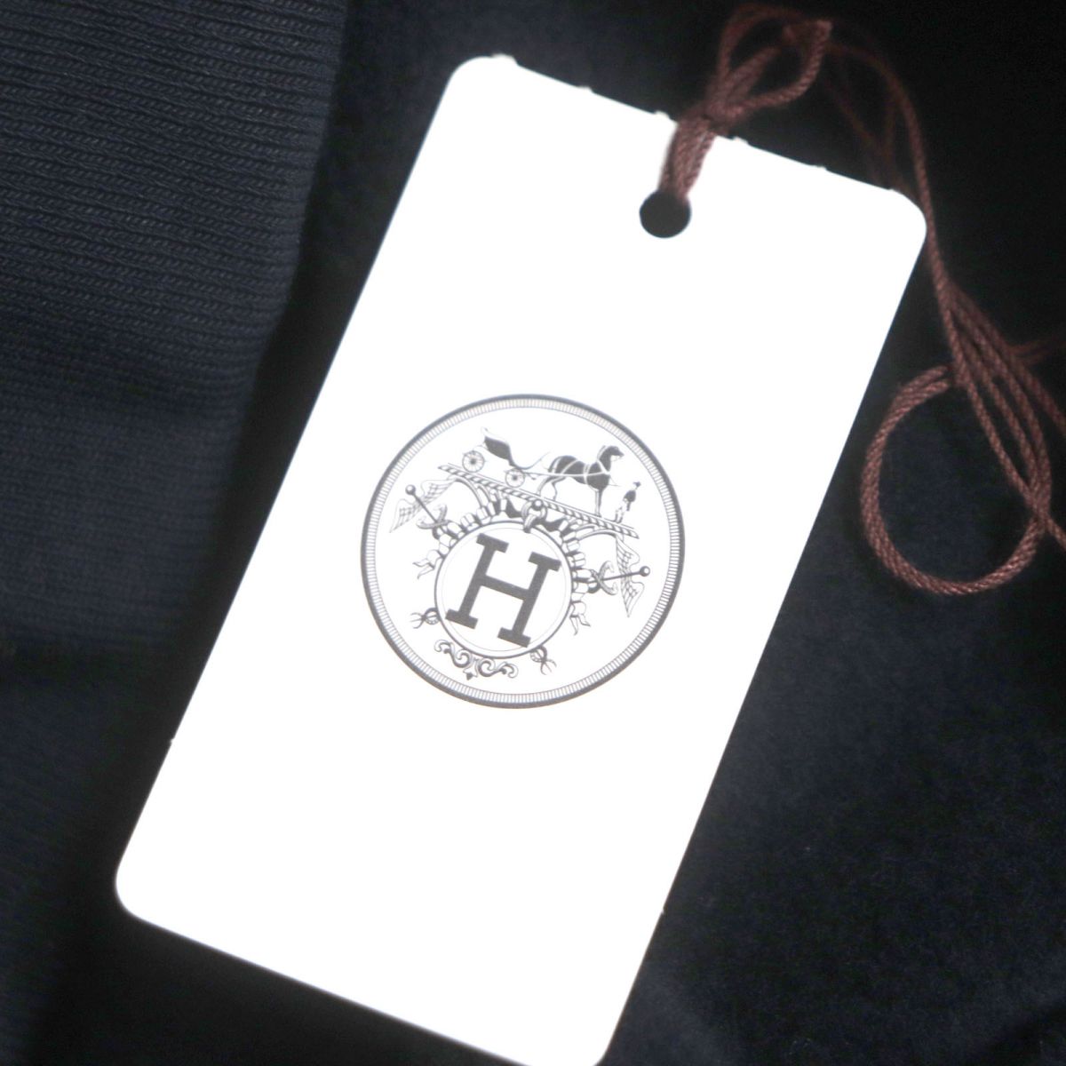 HERMES sweat Main: 100% cotton, Part: Sheepskin, Part: 90% cotton, Part: 10% polyurethane, Part: 100% cotton Dark navy mens XXL Used