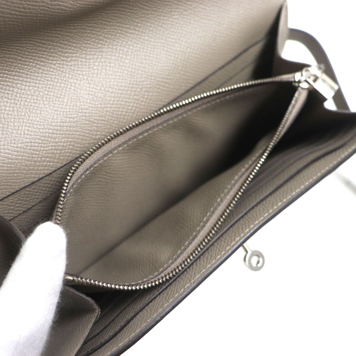 HERMES Long Wallet Purse Main�FEpsom beige mens Used