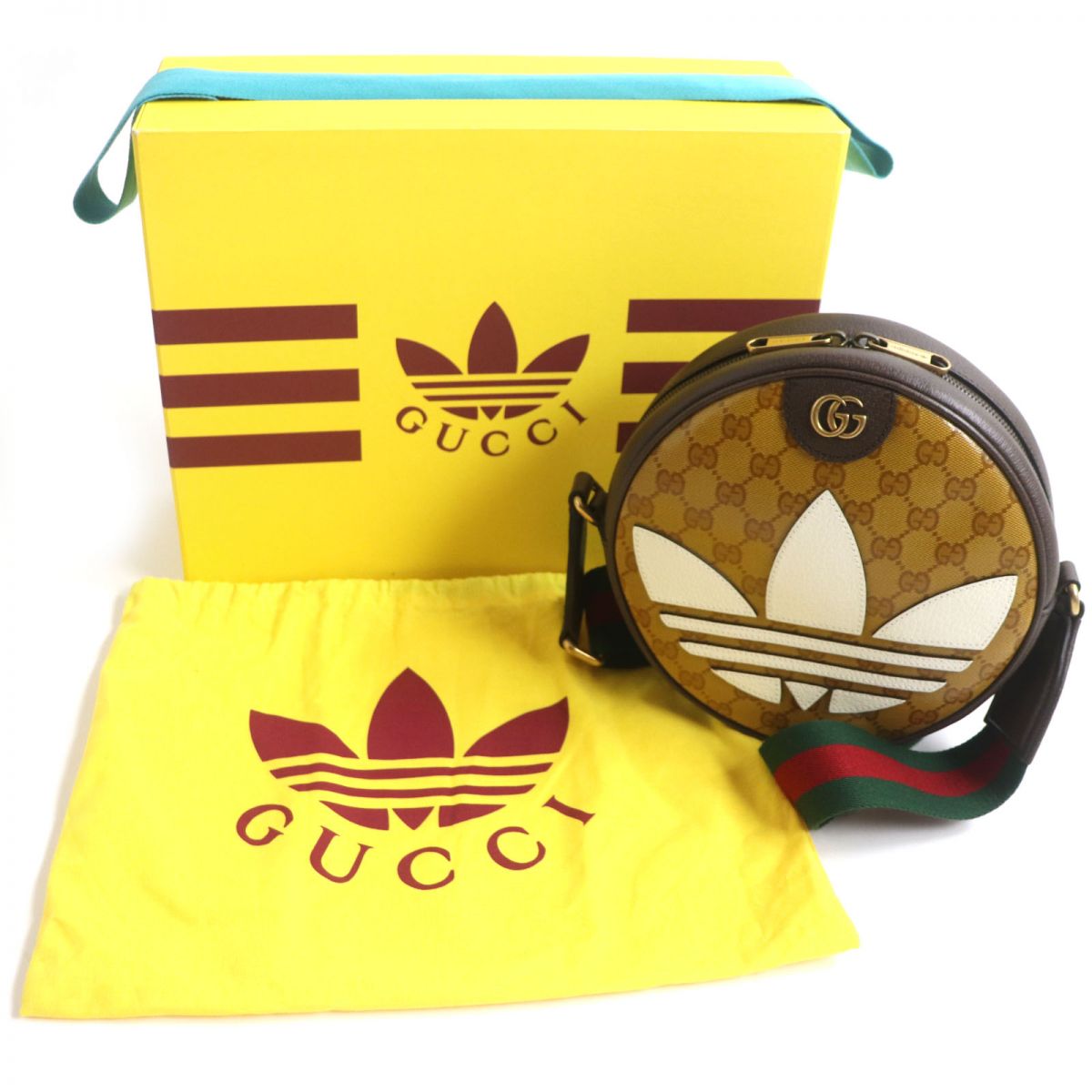 GUCCI Shoulder Bag GG crystal canvas multicolor Adidas x Gucci collaboration Ofidia