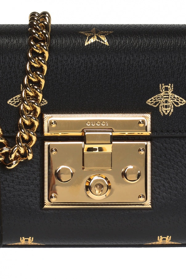 Gucci Padlock Bee Star Handbag with Chain