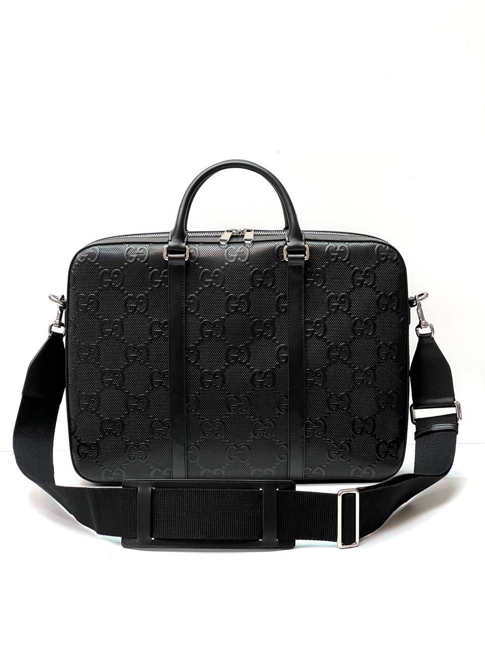 Gucci GG embossed Men's briefcase black