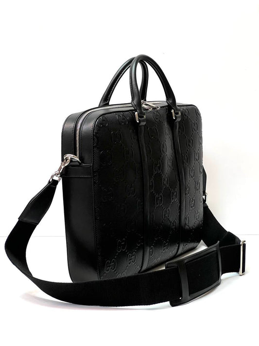 Gucci GG embossed Men's briefcase black