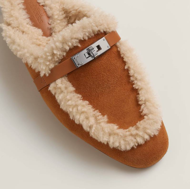 Hermes Oz mules in naturel