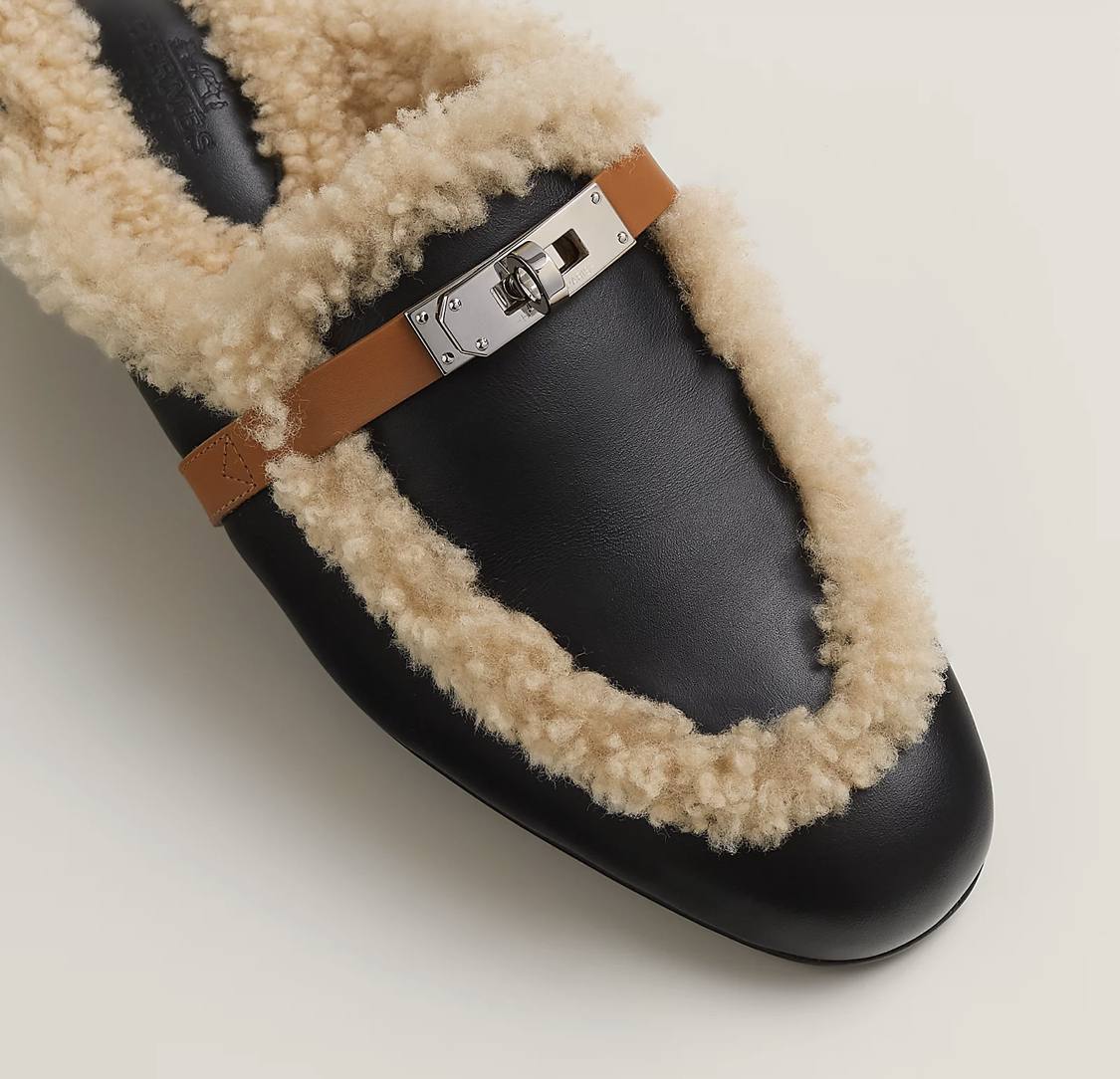 Hermes Oz mules in naturel