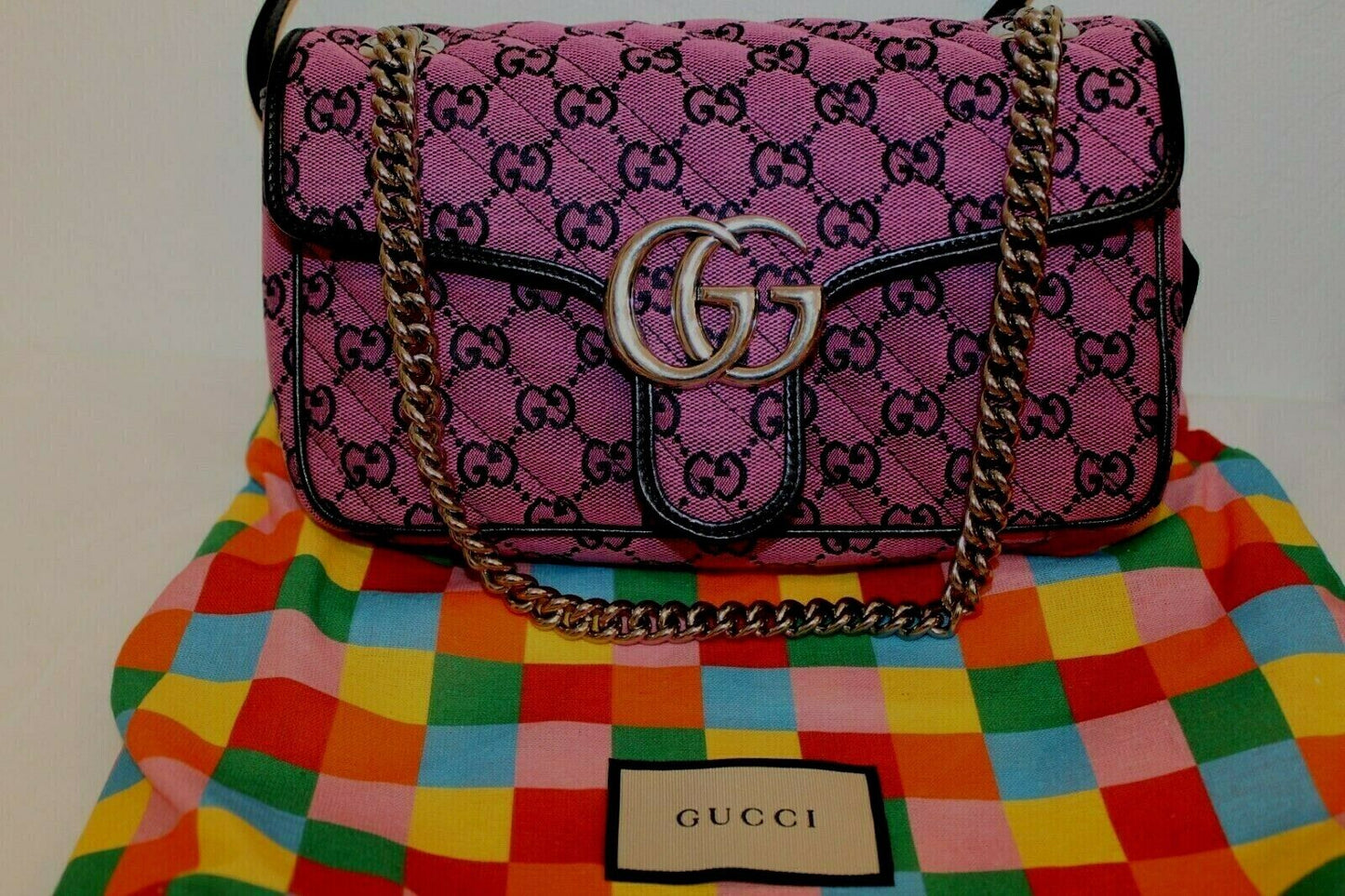 Gucci GG Marmont Shoulder Bag in Pink with Real ation Certificate