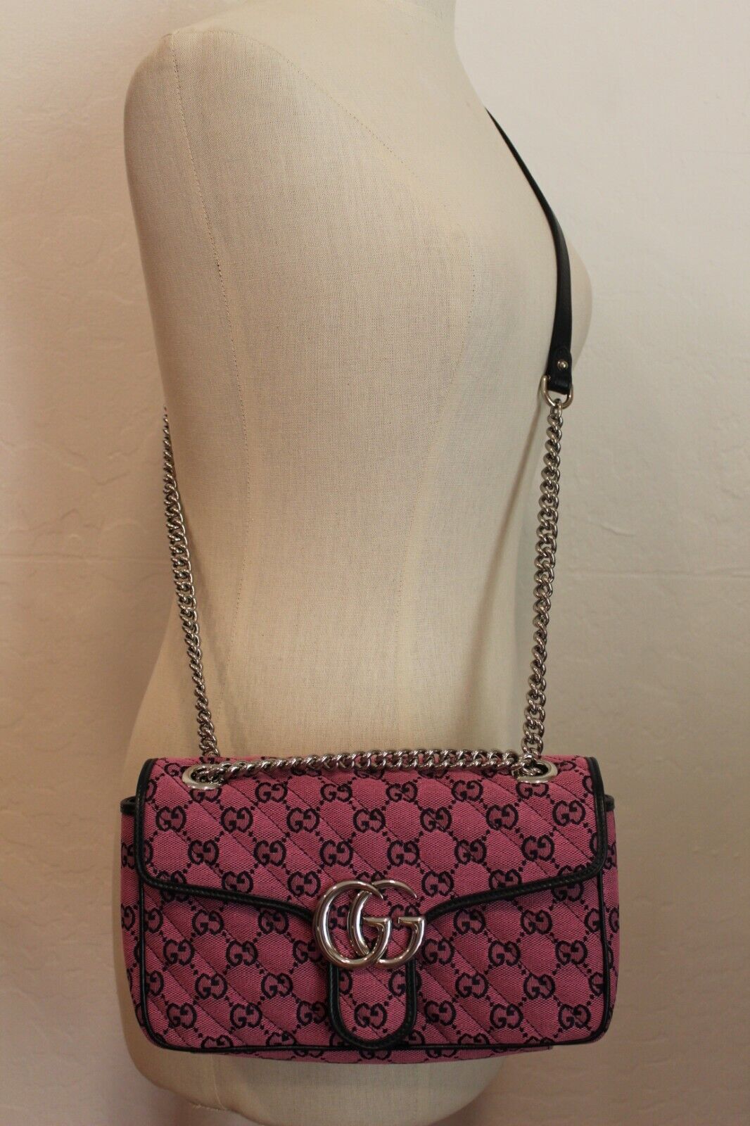 Gucci GG Marmont Shoulder Bag in Pink with Real ation Certificate