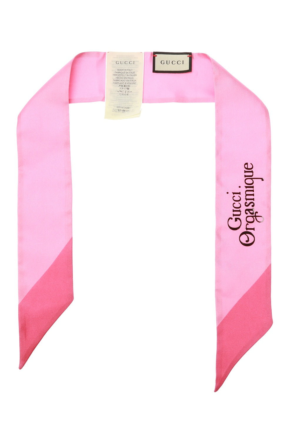 GUCCI Silk Orgasmique Neck Bow Twill Pink