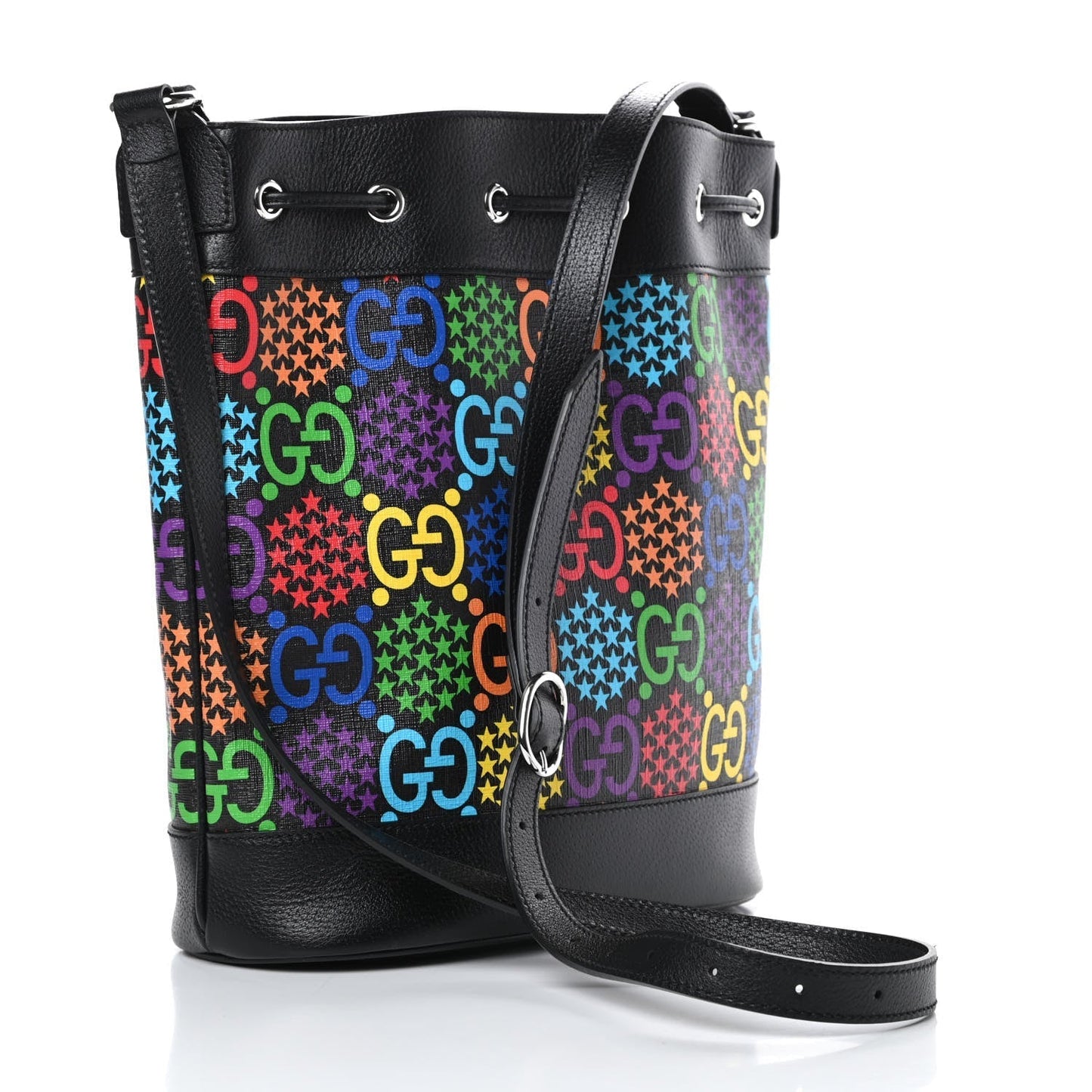Gucci Supreme Psychedelic Bucket Bag in Black