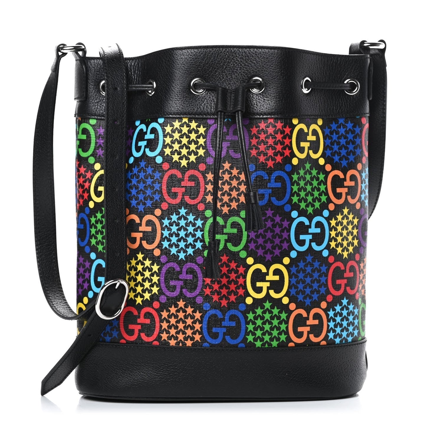 Gucci Supreme Psychedelic Bucket Bag in Black