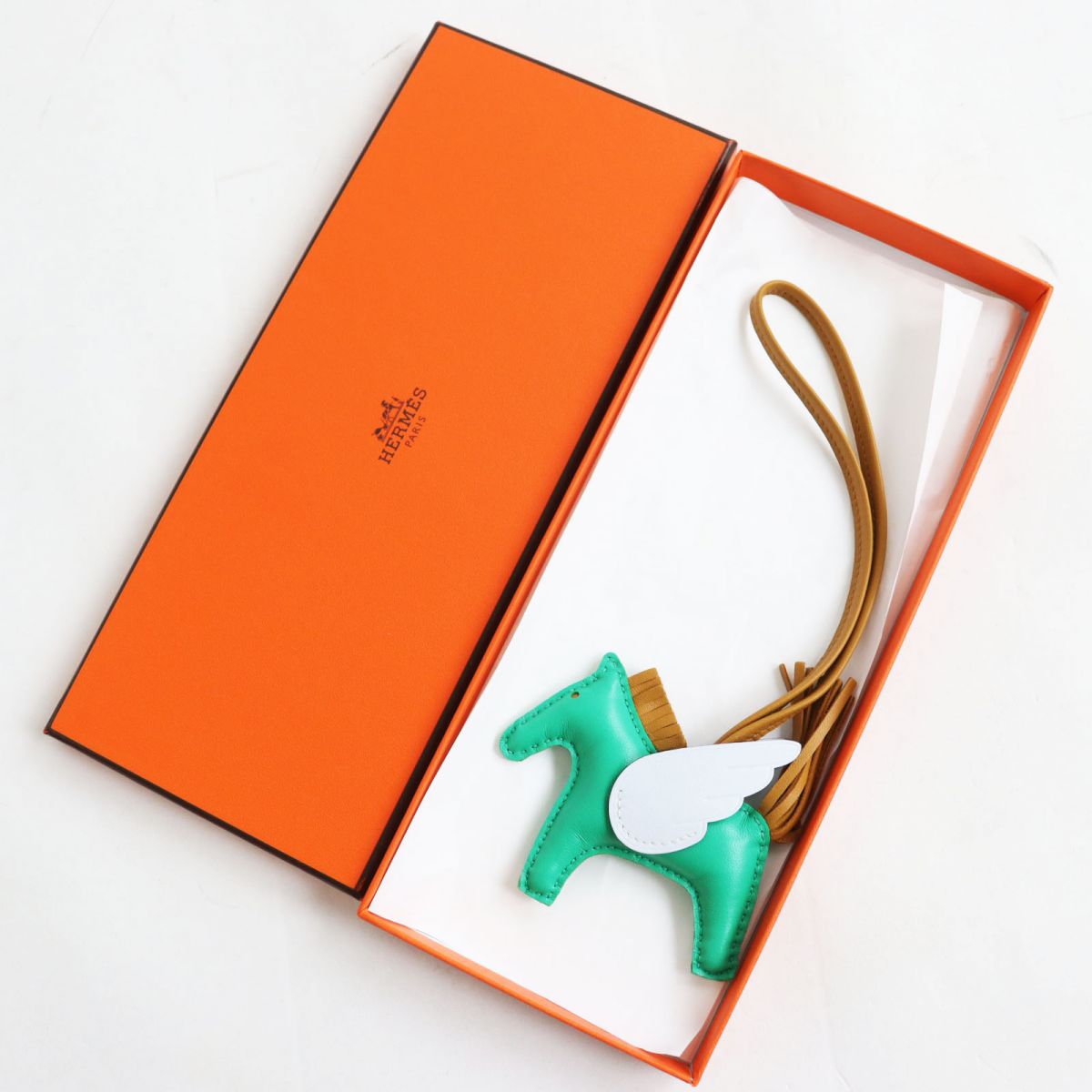 HERMES charm Main: Anyo Milo Mint/Sesame/Blue Brume mens Used