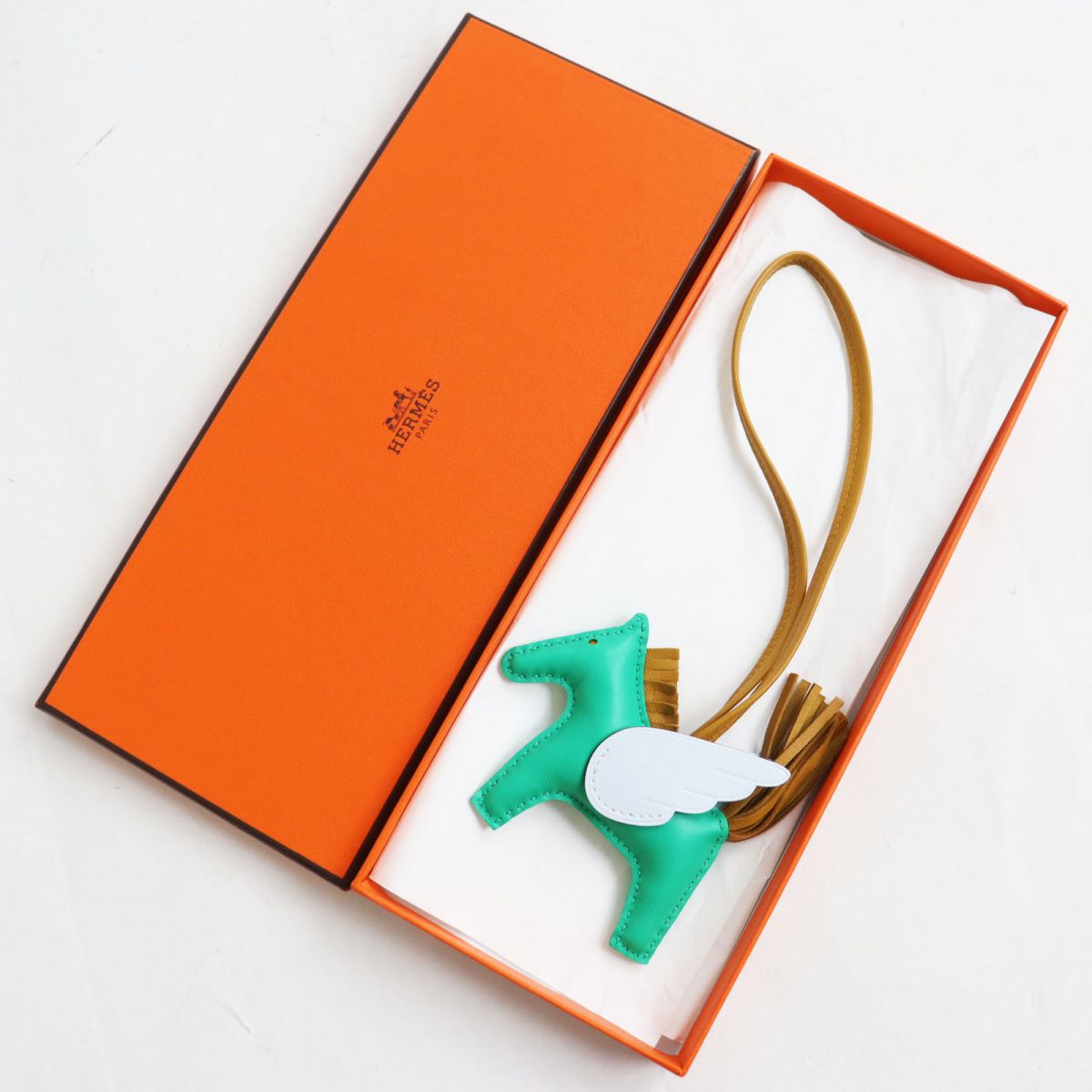 HERMES charm Main: Anyo Milo Mint/Sesame/Blue Brume mens Used