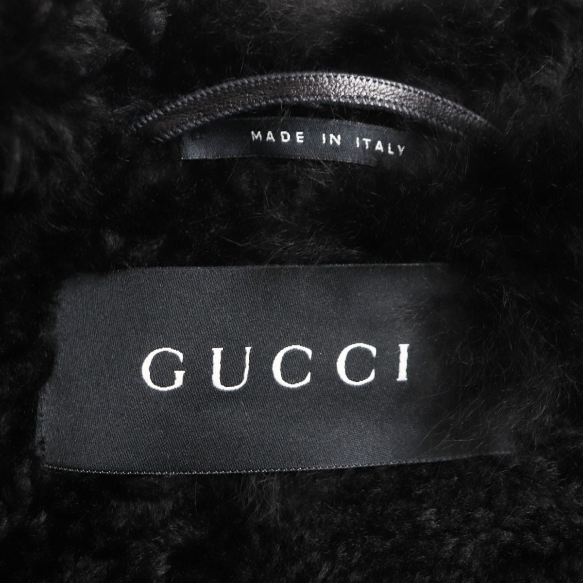 GUCCI Duffel coat Outer: Kangaroo, Part: Cowhide, Lining: 100% Alpaca, Sleeve Lining: 58% Rayon, Sleeve Lining: 42% Silk black mens 46 Used