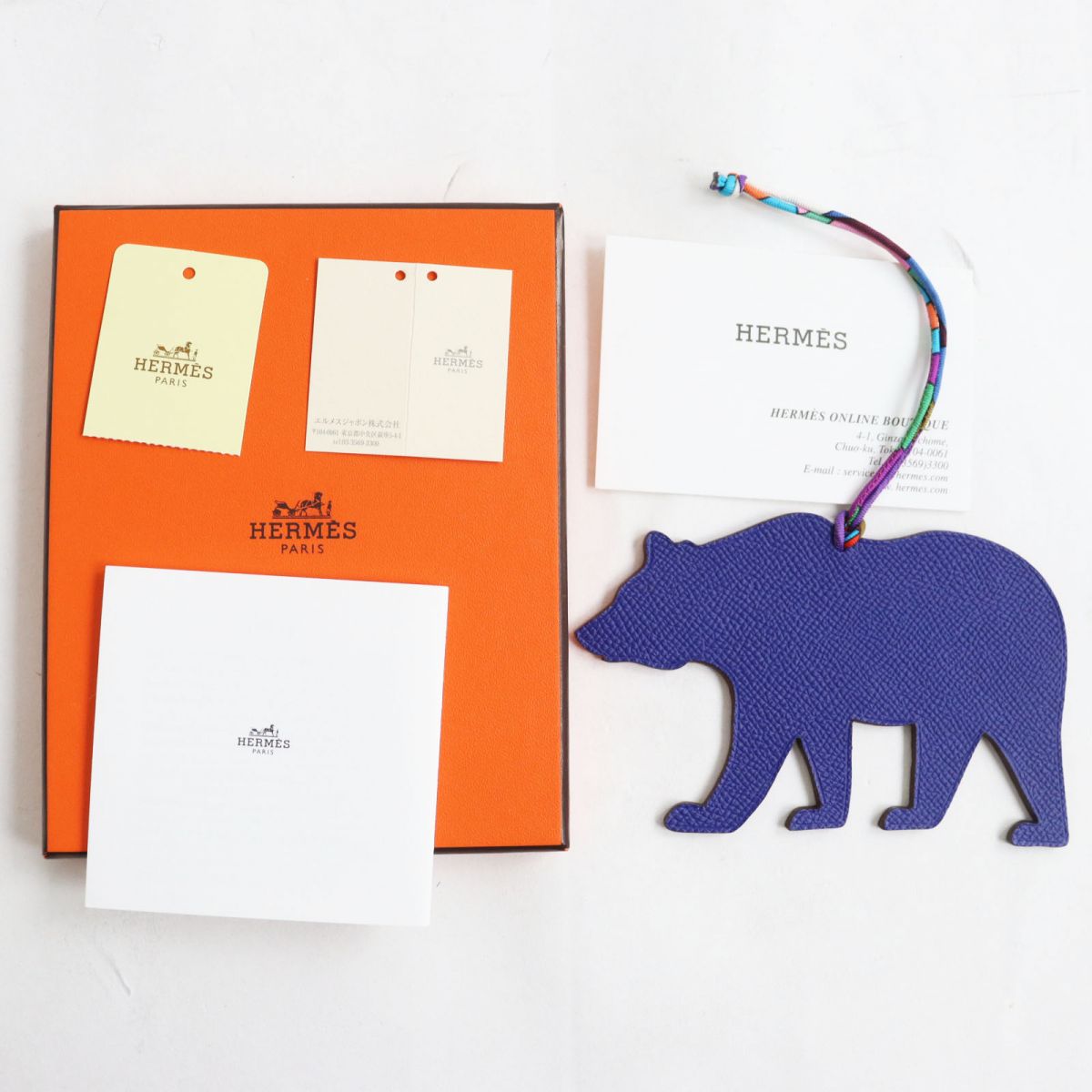 HERMES charm Main: Togo, Main: Epsom Blue x Bordeaux mens Used