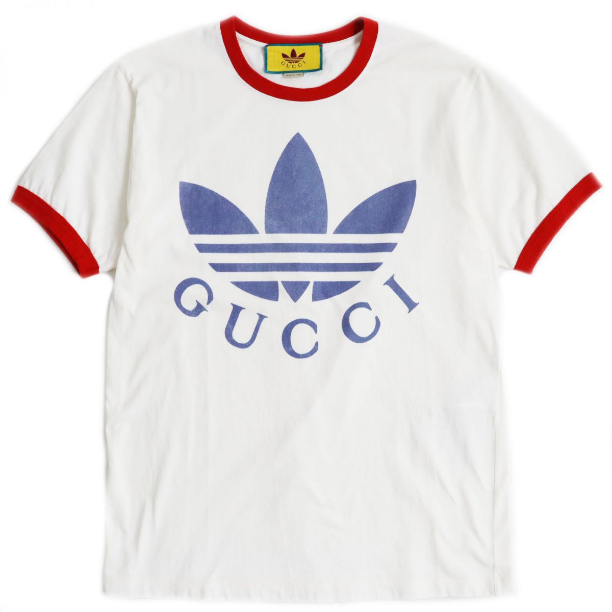 GUCCI Short sleeve T-shirt cotton white Gucci x Adidas collaboration XS