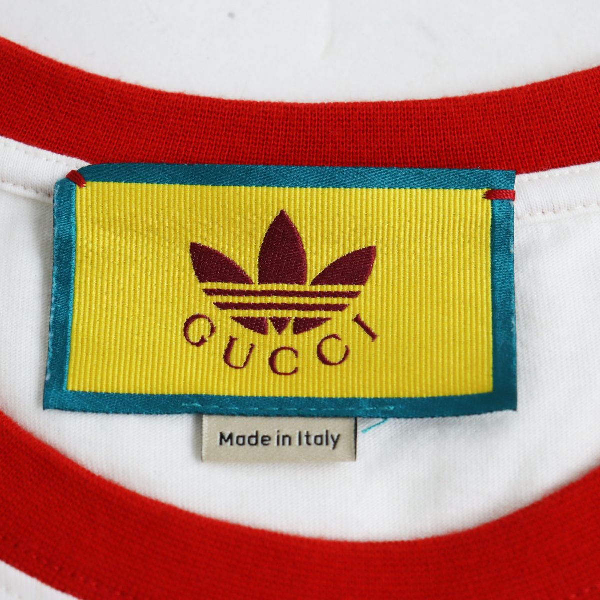 GUCCI Short sleeve T-shirt cotton white Gucci x Adidas collaboration XS