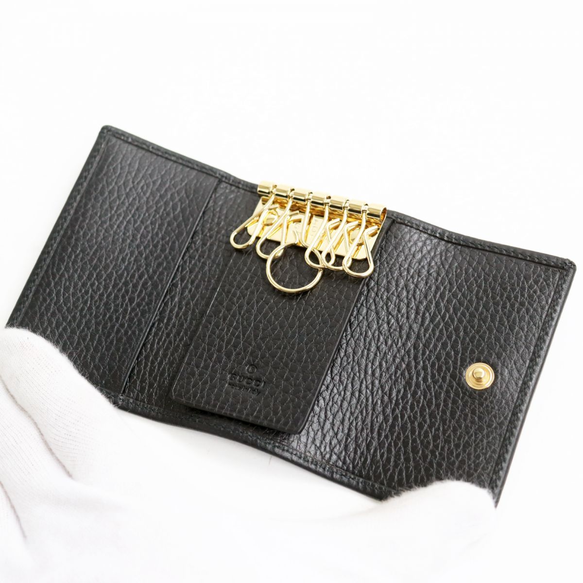 GUCCI Key case Key holder  Main: Leather black mens Used