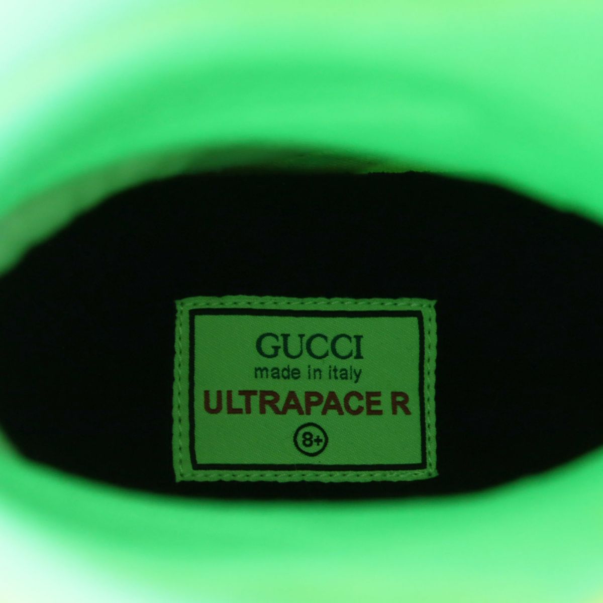 GUCCI sneakers Main: Nylon, Main: Rubber black x fluorescent green mens 8.5 Used