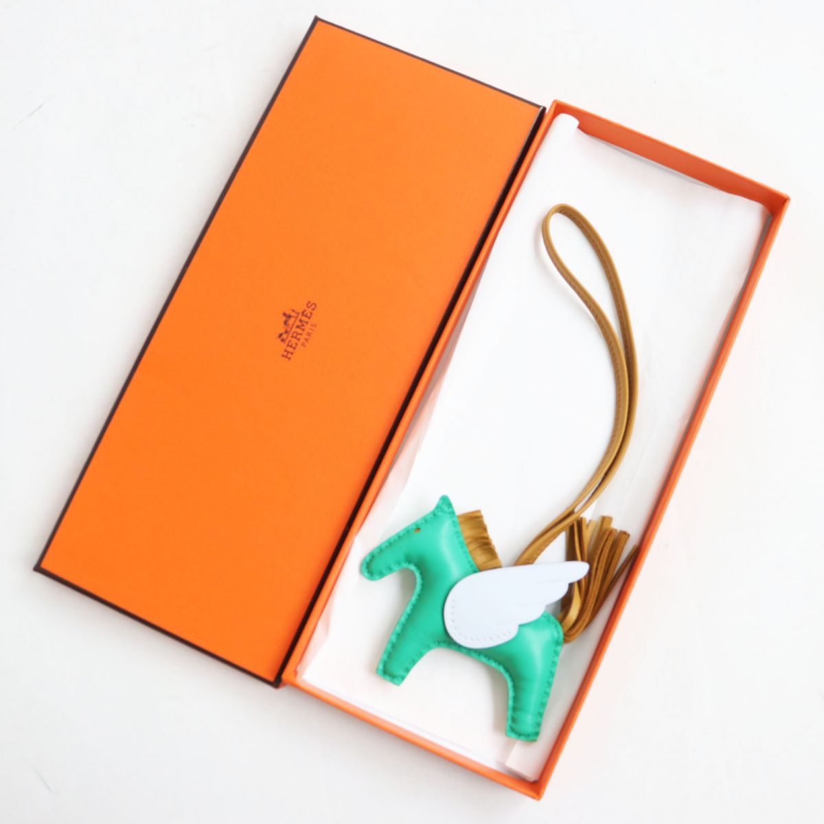 HERMES charm Main: Anyo Milo Mint/Sesame/Blue Brume mens Used