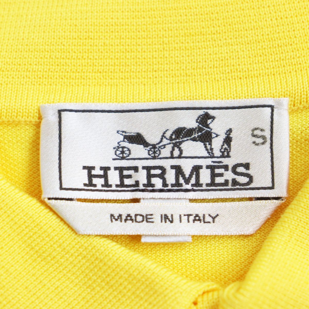HERMES Short sleeve polo shirt cotton yellow M