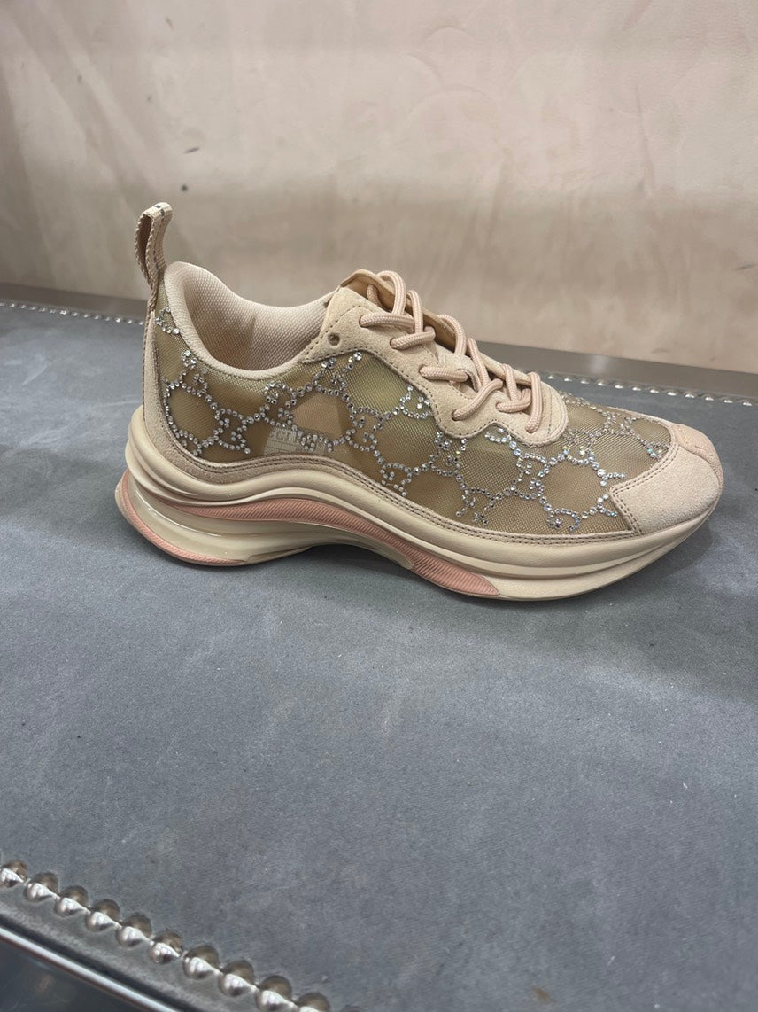 Gucci Run Crystal Sneakers Beige Sneakers