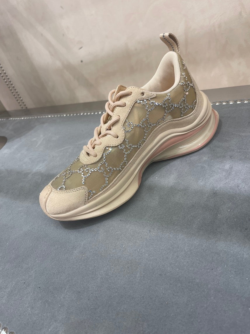 Gucci Run Crystal Sneakers Beige Sneakers