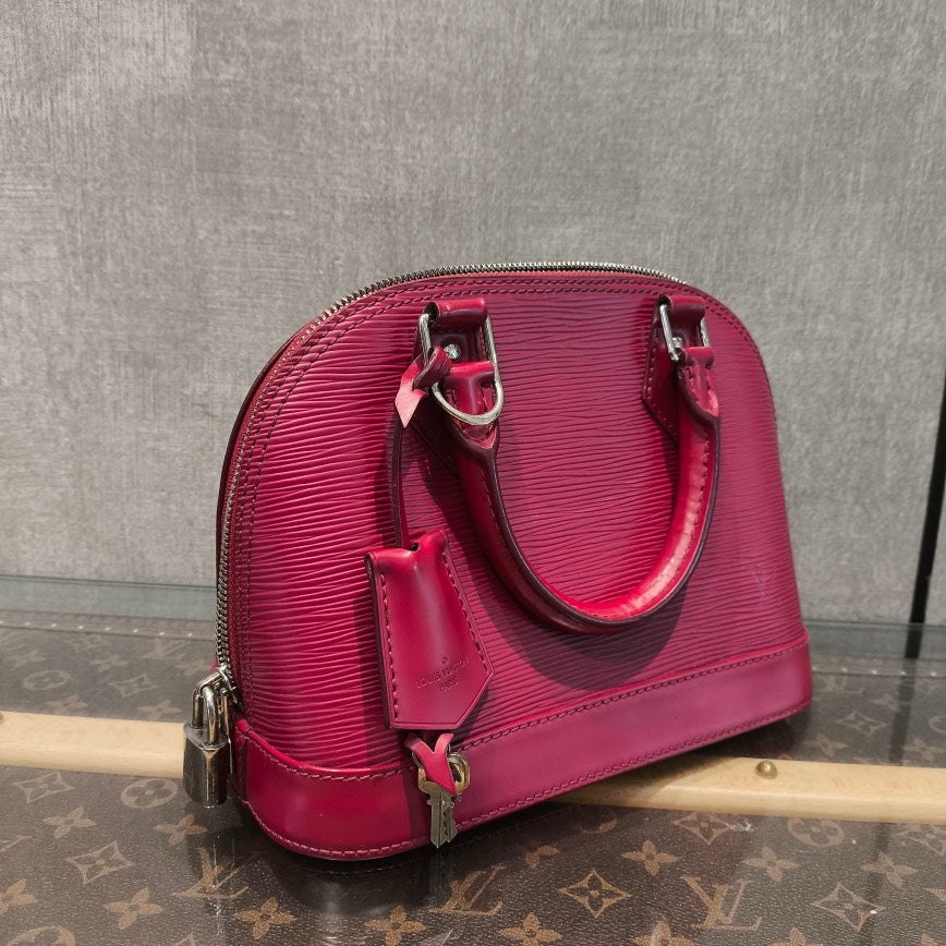 Louis Vuitton Alma BB Pink Leather Crossbody Bag 23x17x11cm