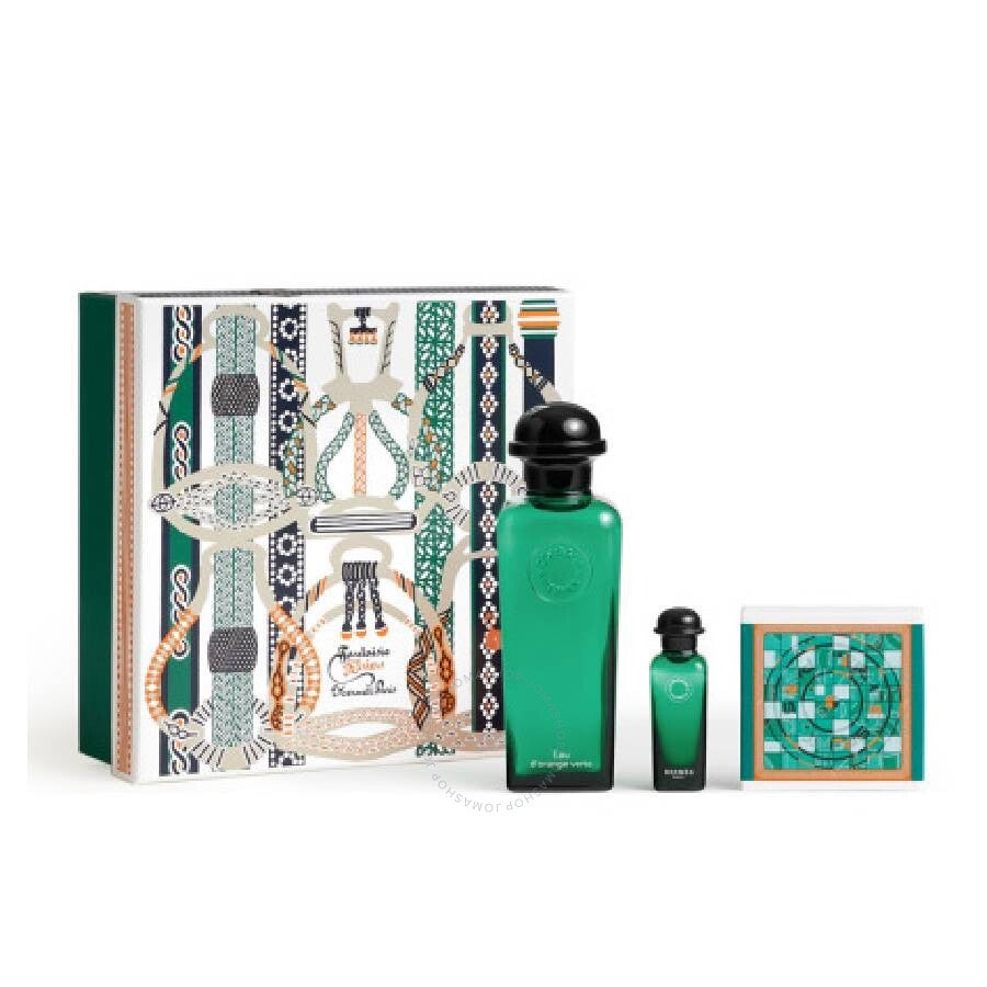 Hermes D'Orange Verte Eau De Cologne 3.4oz Soap 1.7oz Mini Set Green