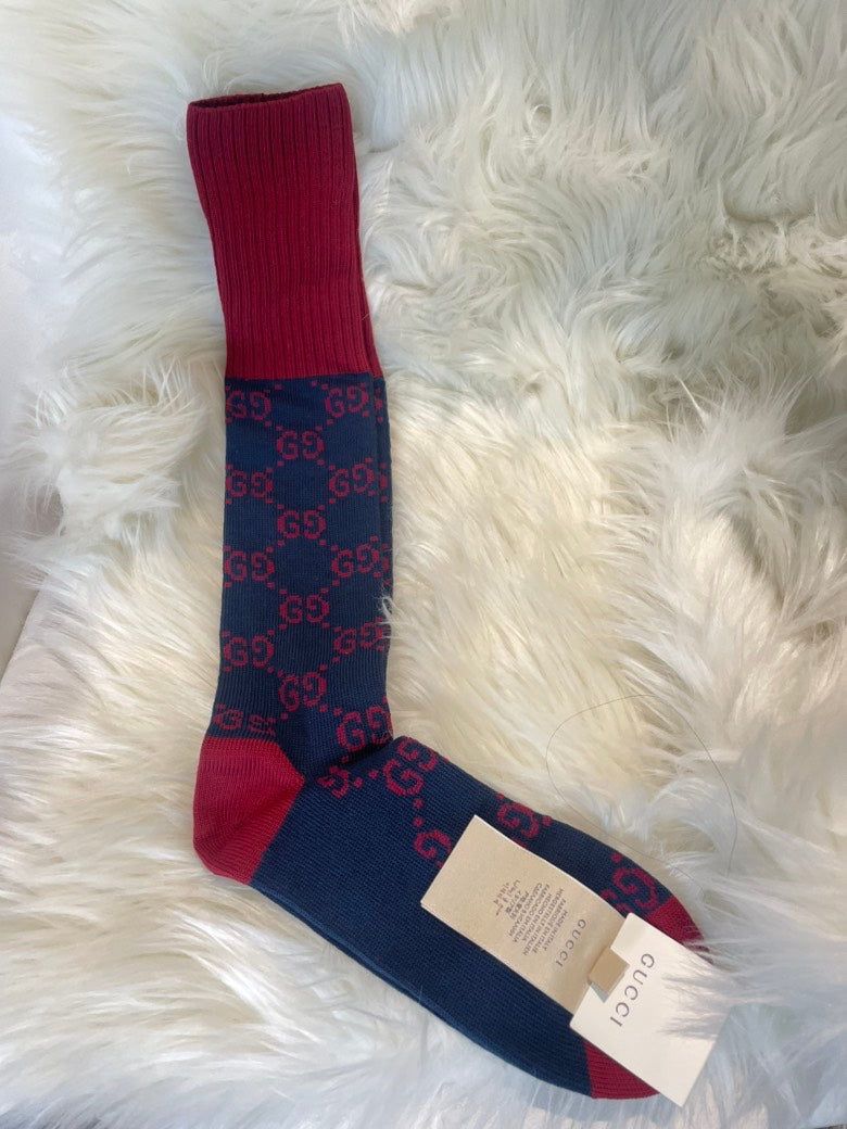Gucci GG Pattern Long Socks Red Type