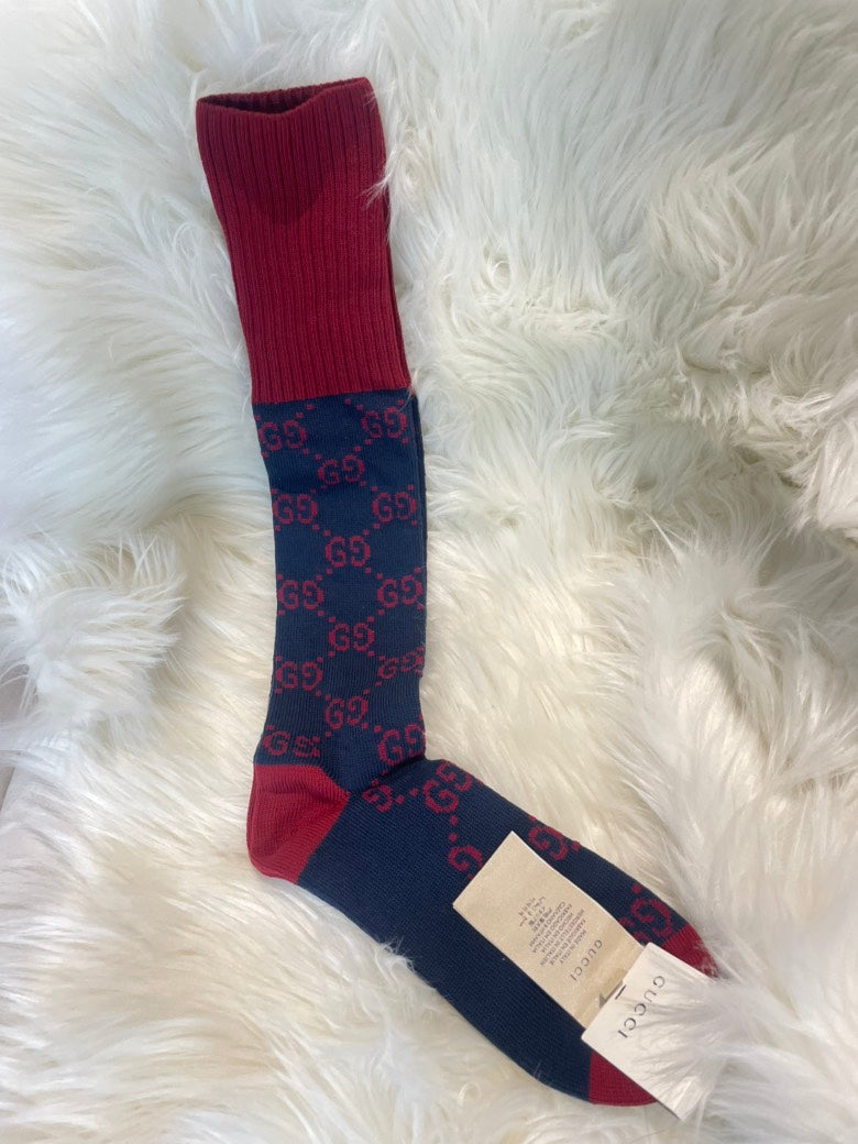 Gucci GG Pattern Long Socks Red Type