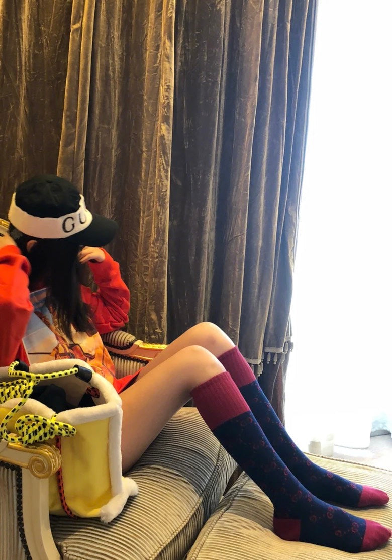 Gucci GG Pattern Long Socks Red Type