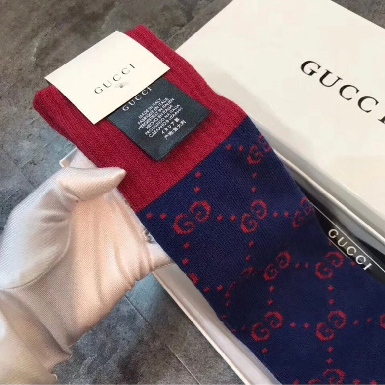 Gucci GG Pattern Long Socks Red Type