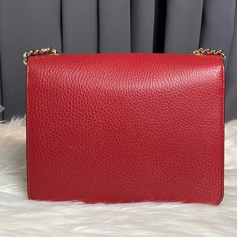 Gucci GG Marmont Red Leather Shoulder Bag