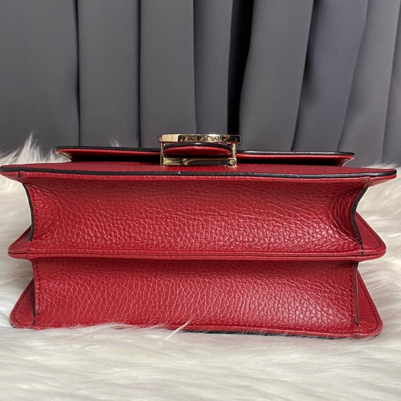 Gucci GG Marmont Red Leather Shoulder Bag