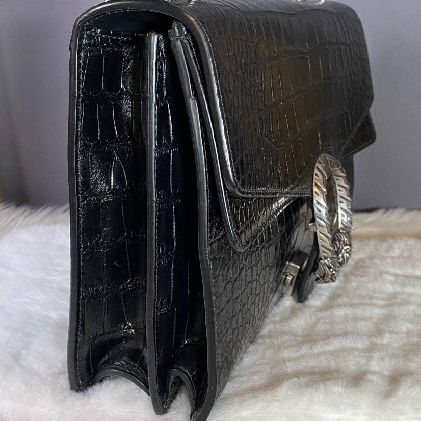 Gucci Dionysus Black Leather Shoulder Bag - Preloved
