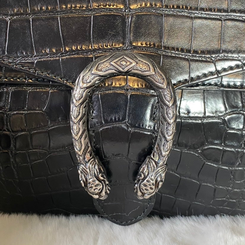 Gucci Dionysus Black Leather Shoulder Bag - Preloved
