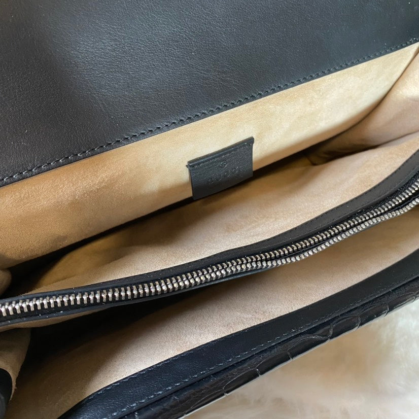 Gucci Dionysus Black Leather Shoulder Bag - Preloved
