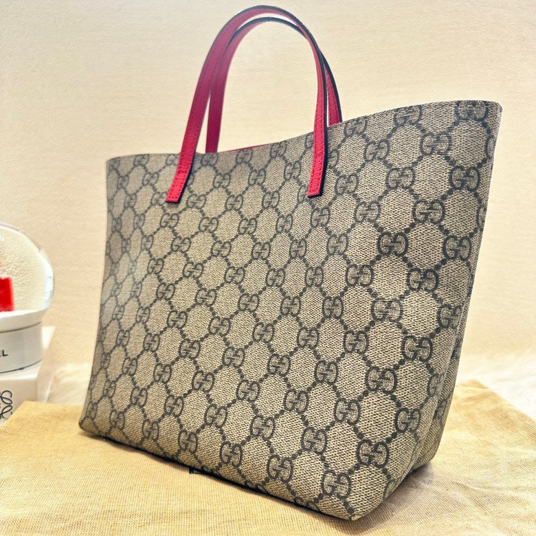 Gucci GG Supreme Rainbow Butterfly Tote Bag, Beige, Tote