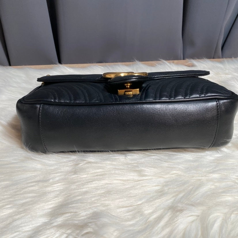 Gucci GG Marmont Black Leather Shoulder Bag