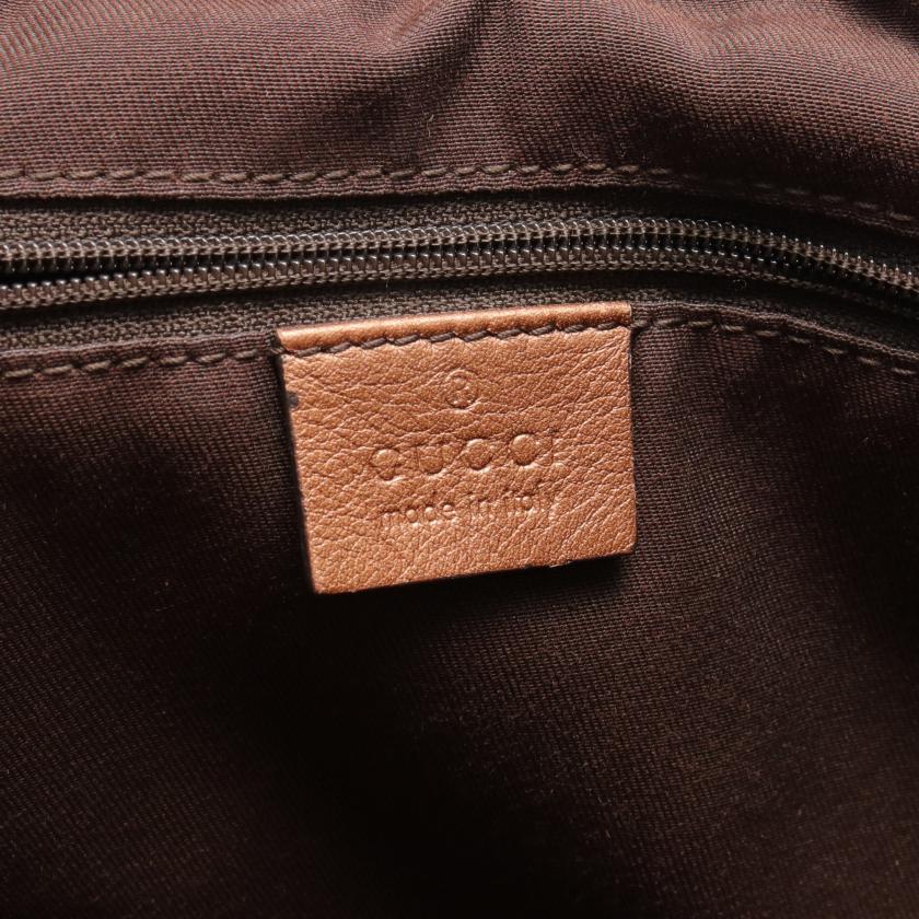 Gucci Sukey GG Canvas Handbag Canvas Leather Beige Brown