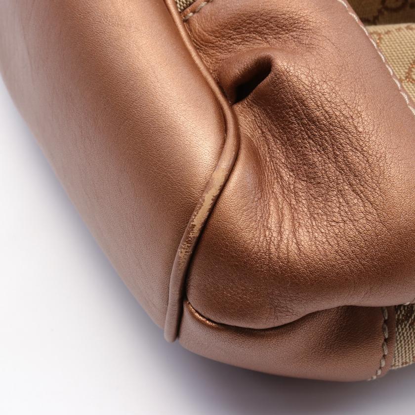Gucci Sukey GG Canvas Handbag Canvas Leather Beige Brown