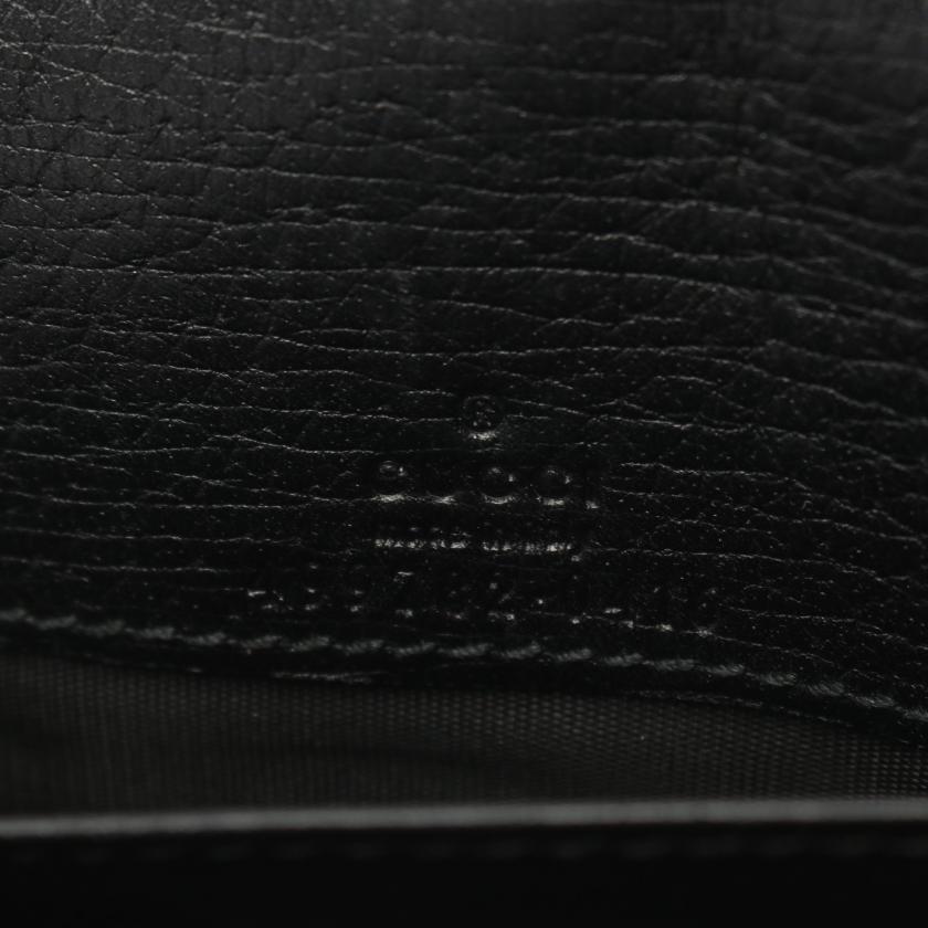 Gucci GG Marmont Chain Wallet Leather Black Bijou 879409