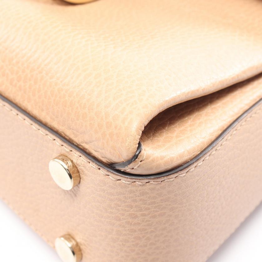 Gucci Interlocking G Handbag Leather Beige 2way 880584