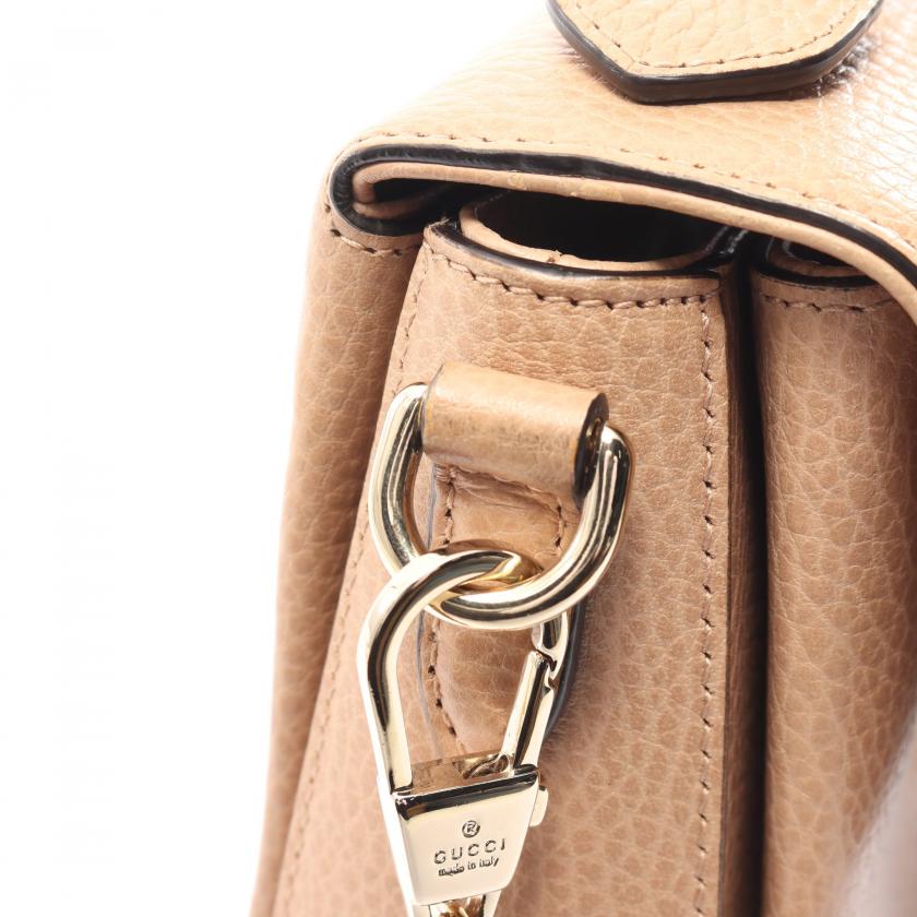 Gucci Interlocking G Handbag Leather Beige 2way 880584