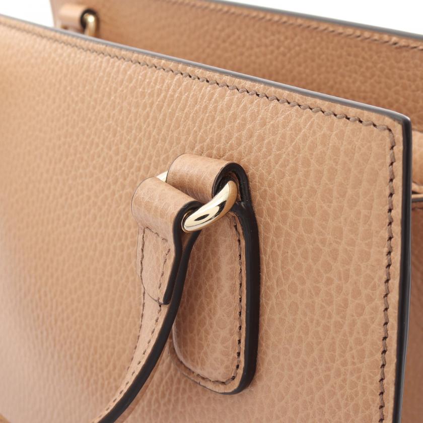 Gucci Soho Interlocking G Handbag Leather Beige 2way 880371