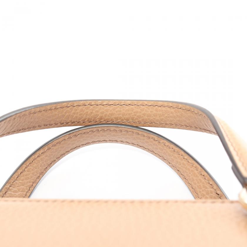 Gucci Soho Interlocking G Handbag Leather Beige 2way 880371
