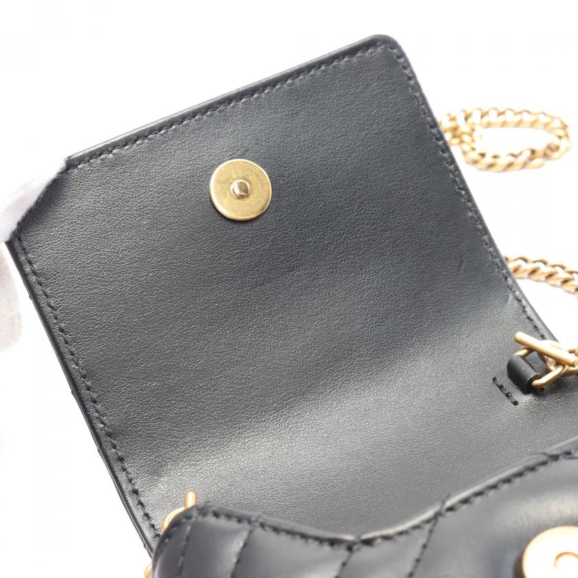 Gucci GG Marmont Chain Shoulder Bag Leather Black