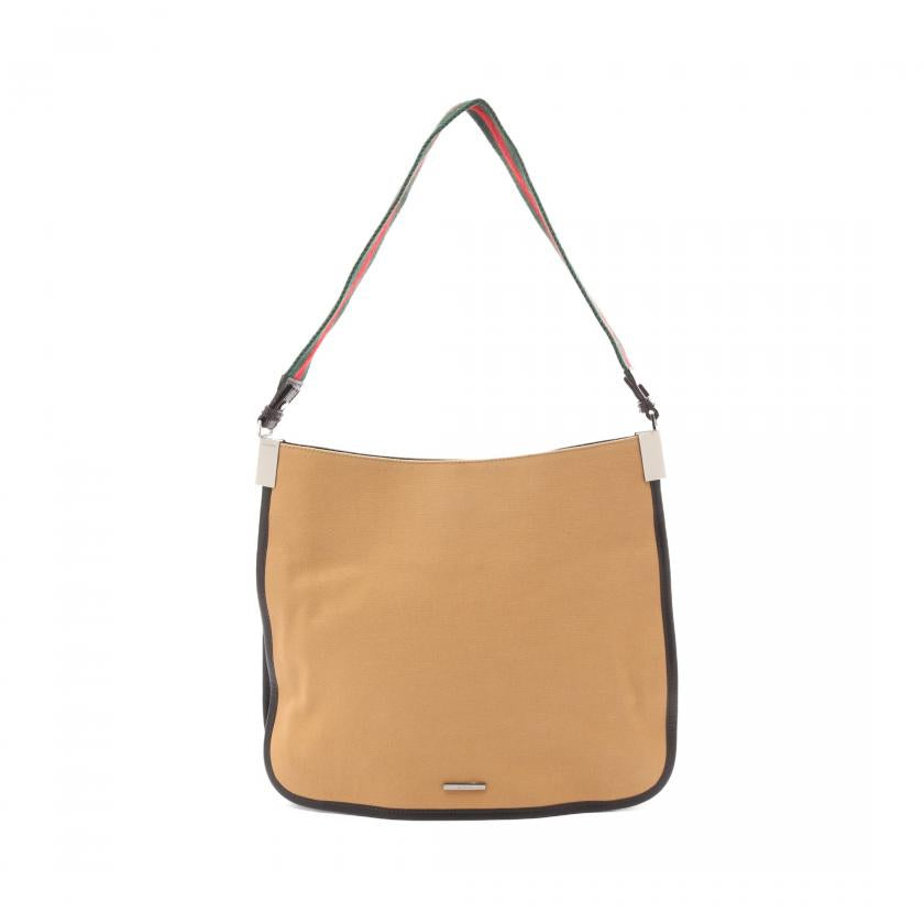 Gucci Sherry Line Shoulder Bag Canvas Leather Yellow Brown Multicolor