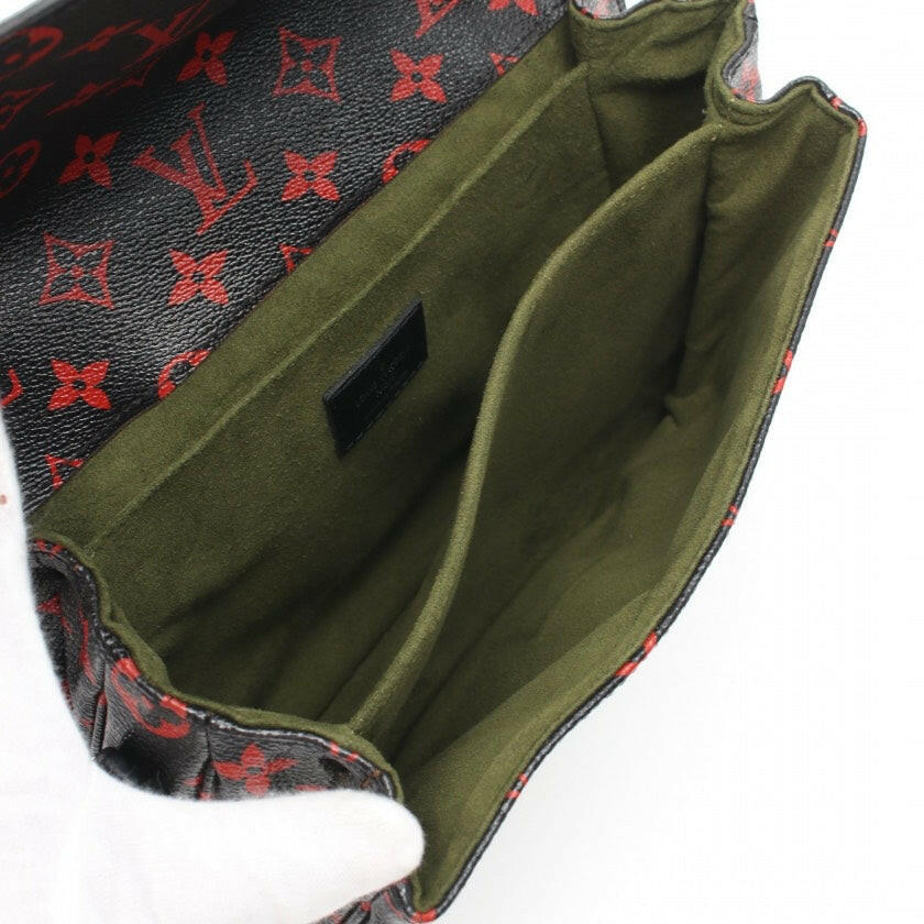 Limited Edition Louis Vuitton Monogram Pochette Métis 2way Black/Red Small Bag